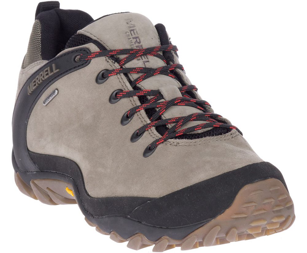 Merrell Vandresko Herre - Chameleon 8 Læder Waterproof - Grå/Sort - XSQ837521